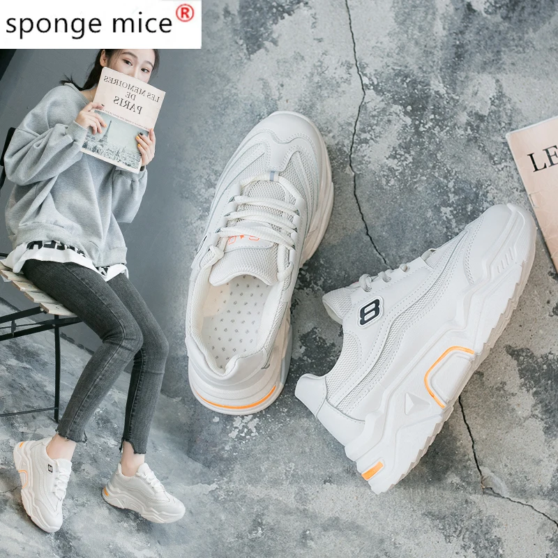 

2020 New Women Chunky Sneakers Basket Women Casual Platform Vulcanize Shoes Ulzzang Dad Shoes High Top Sneakers Zapatos De Mujer