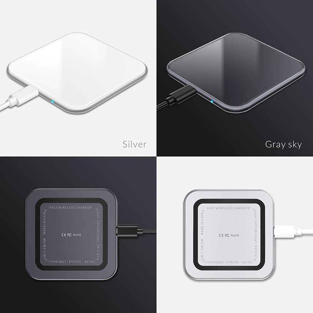 

10W Fast Wireless Charger For Samsung Galaxy S10 S20 S9 Note 10 9 USB Qi Charging Pad for iPhone SE 11 XS XR X 8 Plus For Xiaomi
