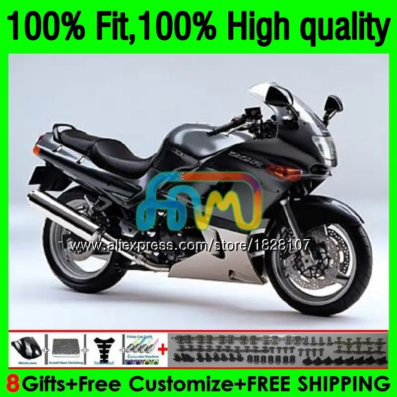 

Инъекции для KAWASAKI серого и черного цветов, ZZR-400 ZZR 400 01 03 04 05 06 07 155BS.30 ZZR400 2000 2001 2002 2003 2005 2006 2007 обтекатель