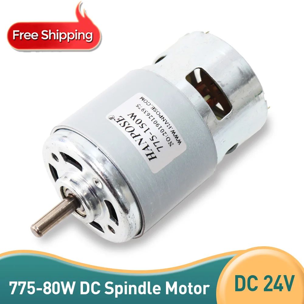 

Durable 775 Motor 80w 8000RPM 24V Motor Brush dc motors 775 lawn mower motor with two ball bearing Rated
