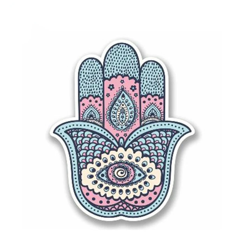 

Personalized Hamsa Hand Decal Religion All Seeing Eye Motorcycle Car Sticker for Bike Helmet Quad Skate Laptop Decals PVC Decor