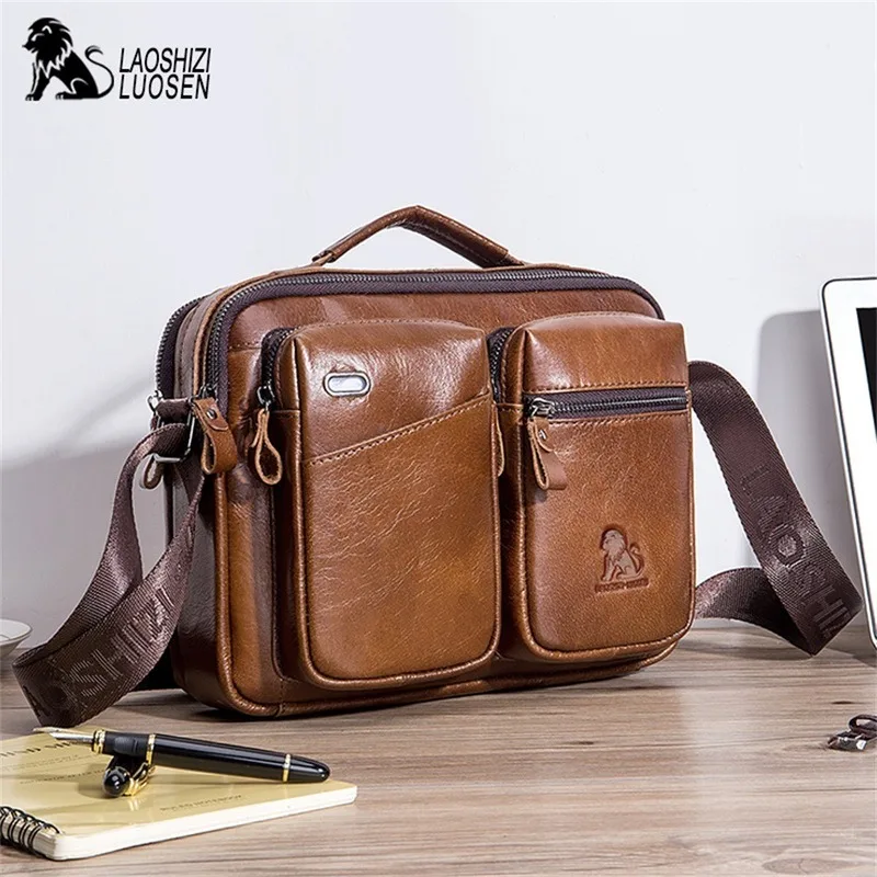 Сумка на плечо новая кожаная мужская сумка мессенджер повседневная модная одно
