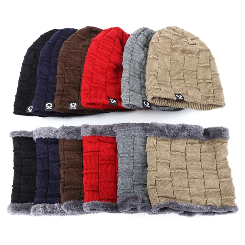 Мужская Женская зимняя теплая вязаная мешковатая Шапка-бини Шерстяная Лыжная