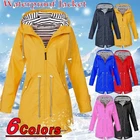 Женская модная Всесезонная уличная Водонепроницаемая дождевая куртка, Повседневная Свободная ветрозащитная куртка с капюшоном, ветровка для альпинизма, куртка