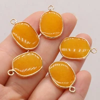 natural synthetic beeswax oval shape gilt edge pendants charms for necklace earrings jewelry making women gift size 16x25mm