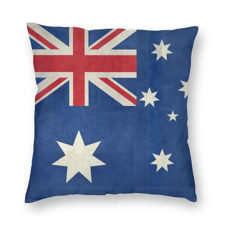 

Чехол для подушки с принтом флага Австралии, ретро-текстура, австралийская гордость, декоративный чехол для диванной подушки, чехол для дома