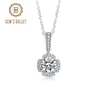 Ожерелье женское из серебра 925 пробы с круглым муассанитом 6,5 мм