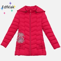 fdfklak xl 6xl new autumn winter large size embroidered warm jacket vintage fashion slim chinese coat oversized blouson femme