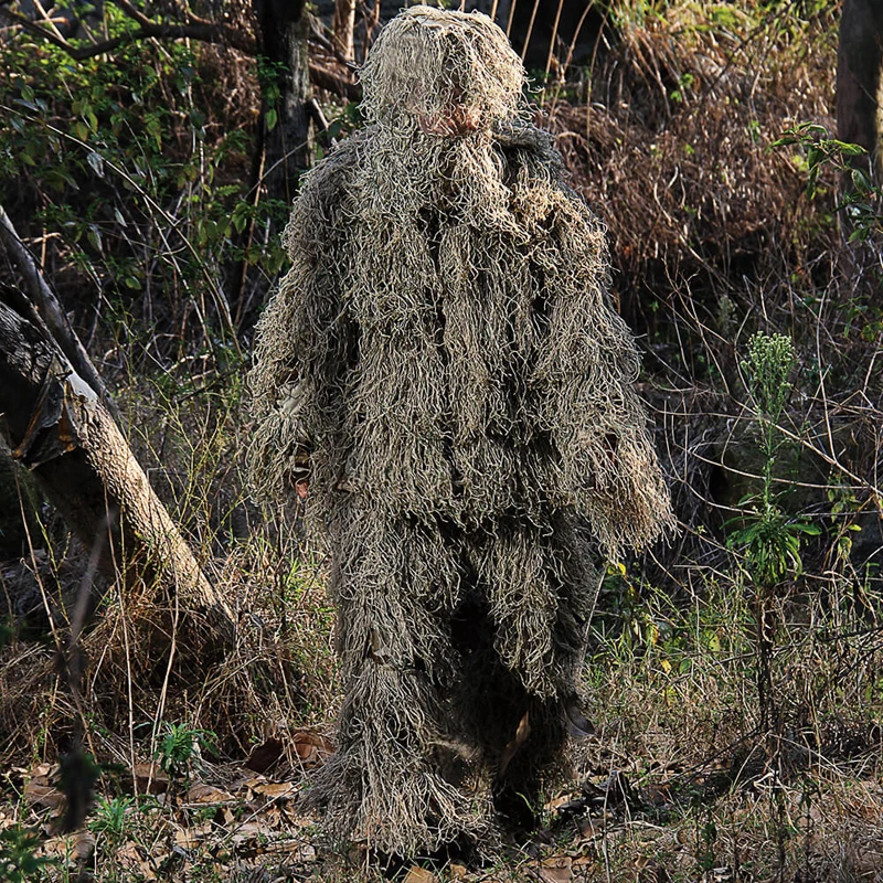 Дети Ghillie костюм PUBG охотничья одежда камуфляж военный комплект камуфляж пончо тактическая Униформа Снайпер невидимость плащ