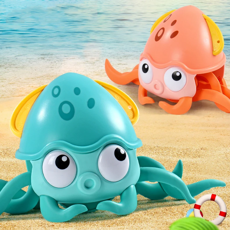 

Baby Bathing Toys Dragging Walking Octopus Swimming Pool Beach Water Game Wind-up Chain Clockwork Toys For Children Gifts