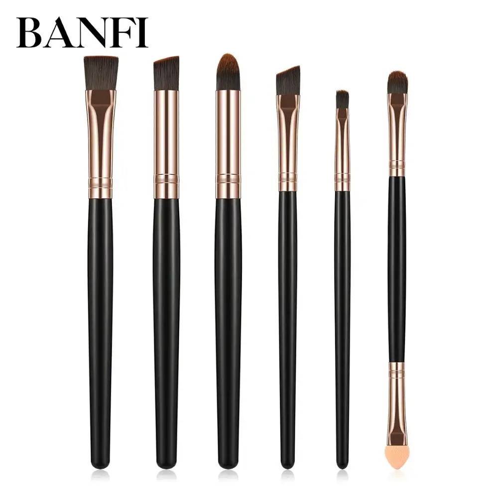 

BANFI 6pcs Makeup Brushes Set Powder Eye Blush Foundation Contour Eyeshadow Foundation Make-up Cosmetics Brush Tools Maquiagem