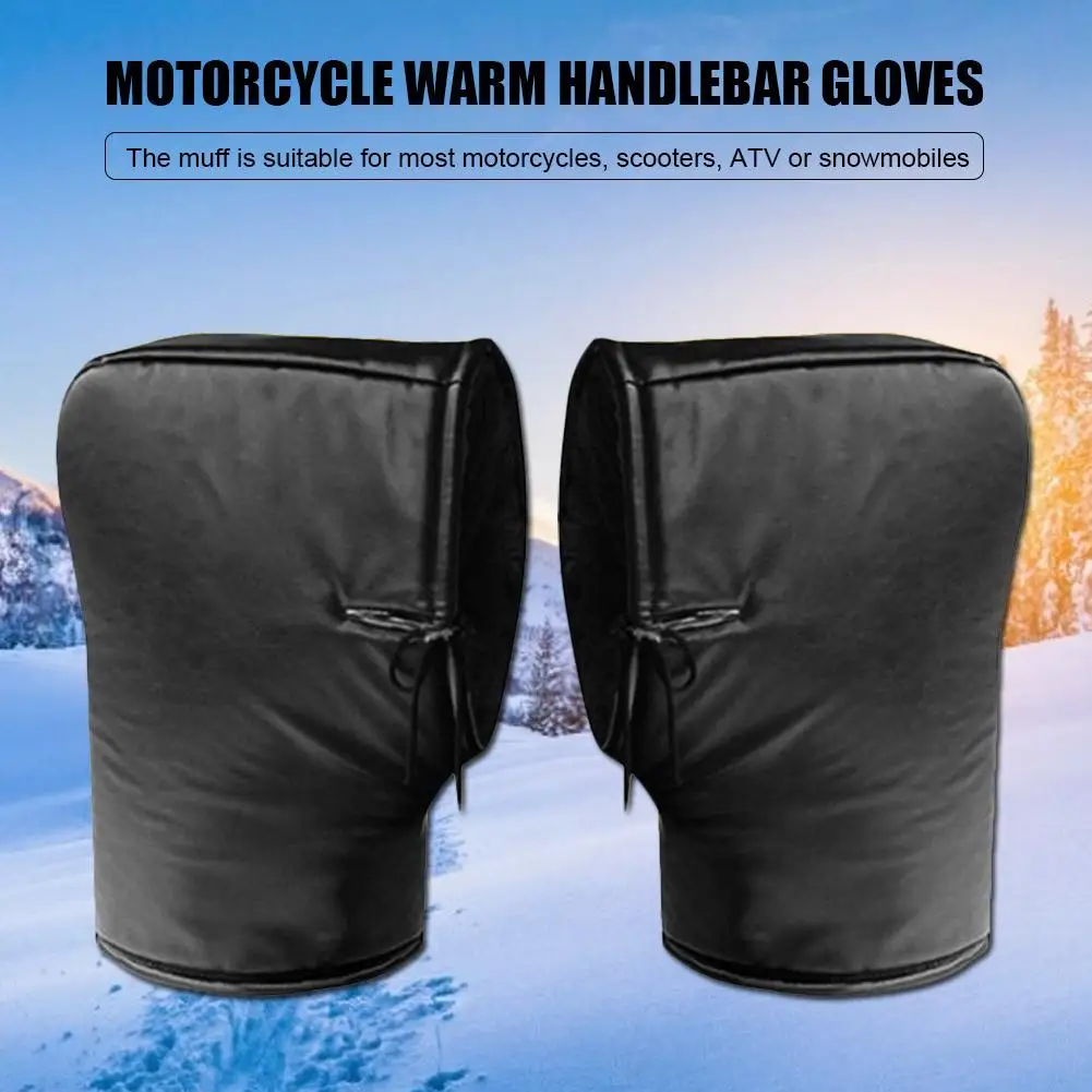 

1 Pair Winter Motorcycle Handlebar Gloves Waterproof Windproof Warm Velvet Covers For For Motorcycle Scooter Accessories