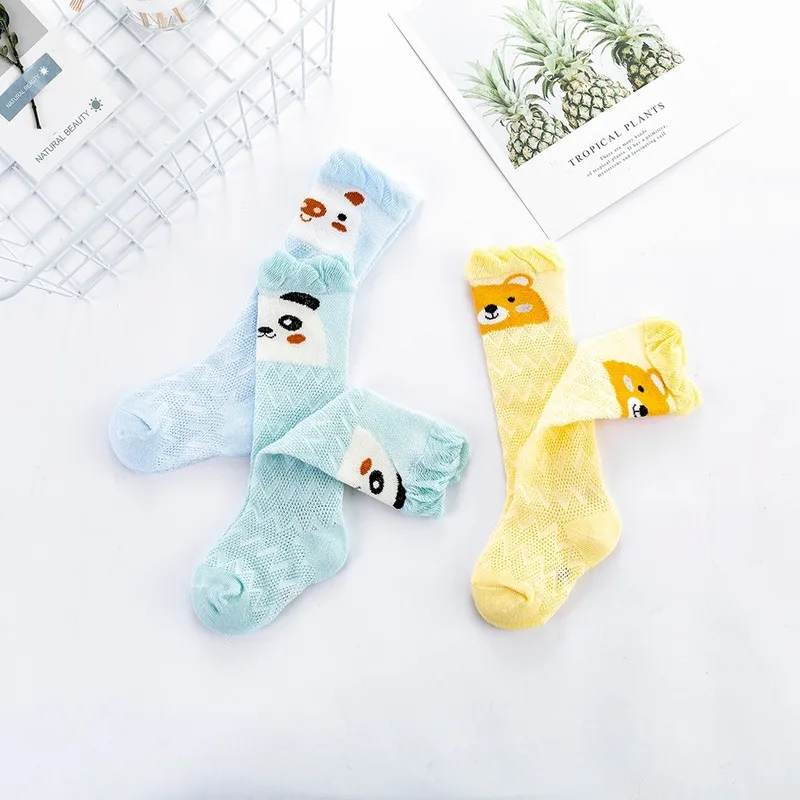 Calcetines de algod&oacute;n con dise&ntilde;o de oso para beb&eacute;, medias de malla con dise&ntilde;o de Animal para ni&ntilde;os y ni&ntilde;as, de 0 a 2 a&ntilde;os, accesorios para beb&eacute;s, 3 par/lote-1
