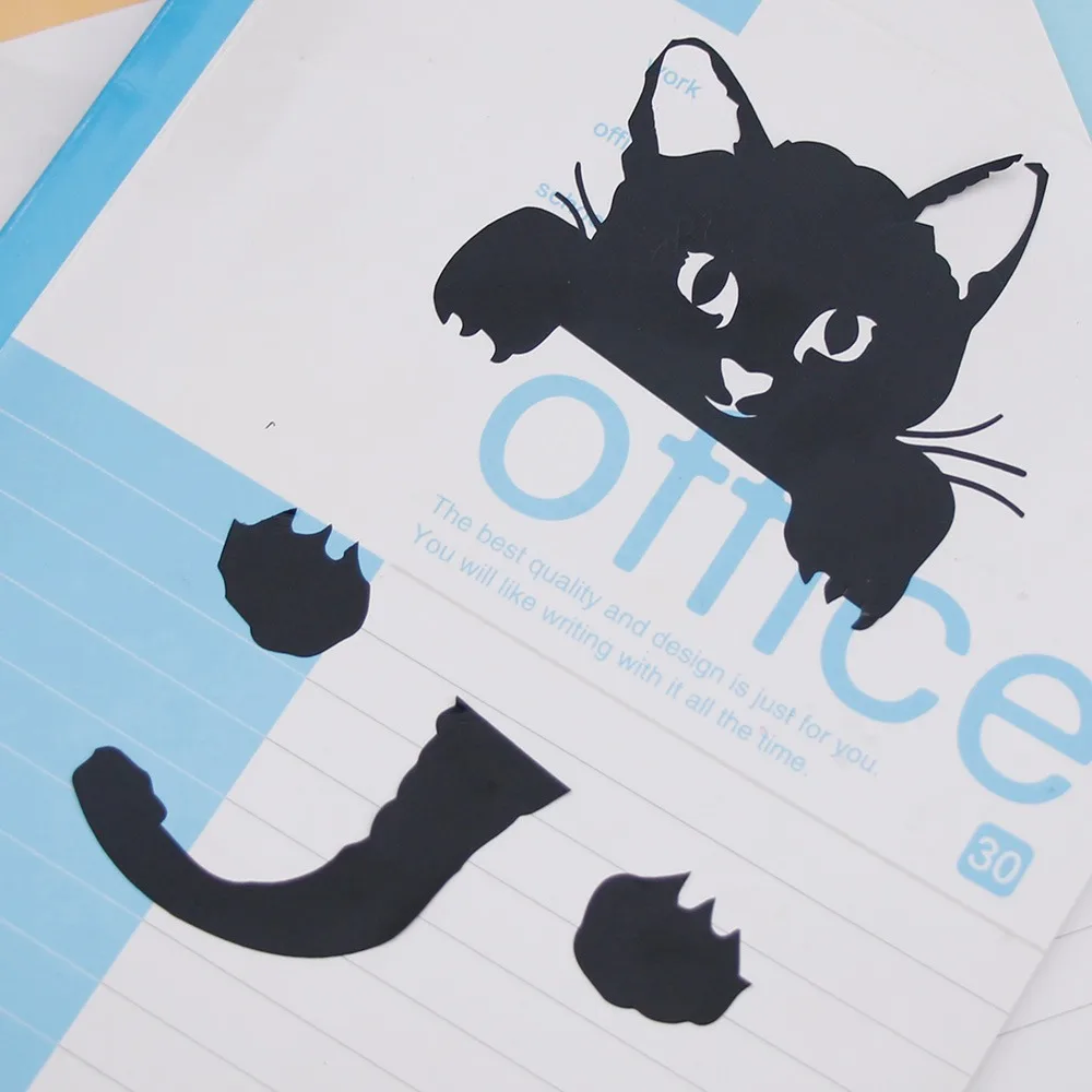 3 шт. DIY Забавные милые наклейки с котом настенные украшение дома спальни и