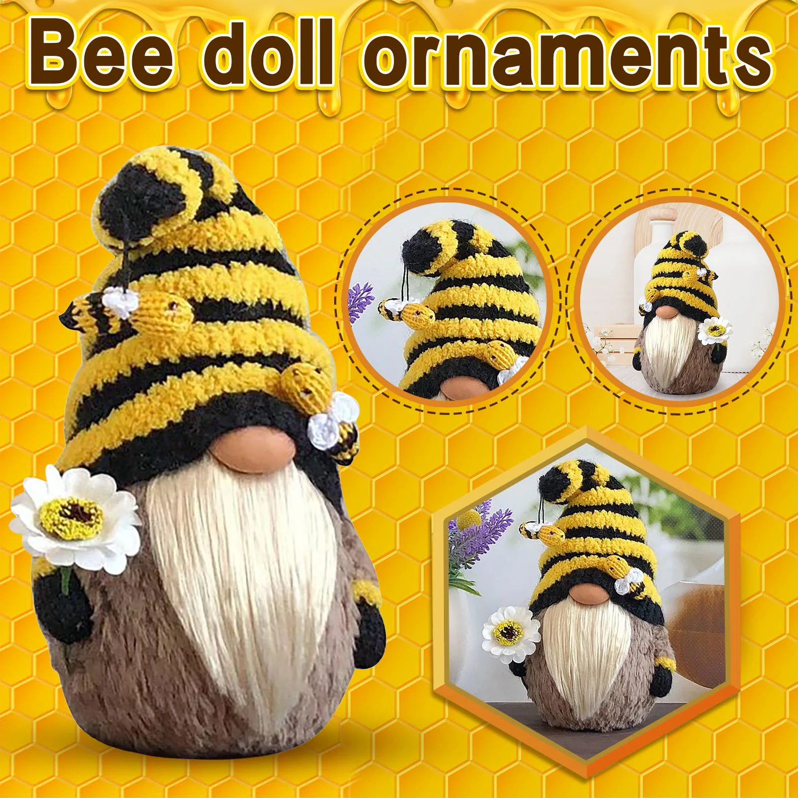 

Easter Faceless Doll Bumble Bee Striped Gnome Scandinavian Tomte Nisse Swedish Honey Bee Elfs Home Old Man Dolls Gifts Toys 2021