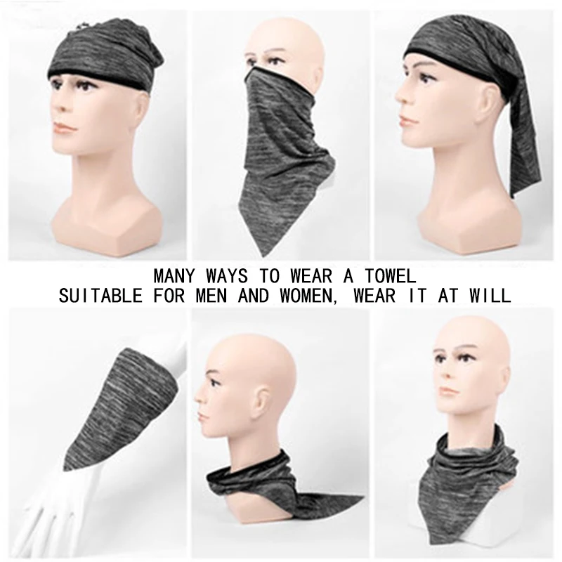 

8 Colors Cycling Face Bandana Outdoor Sports Women Men Headband Faceshield Mask Neck Warmer Triangle Ice Silk Cool Scarf