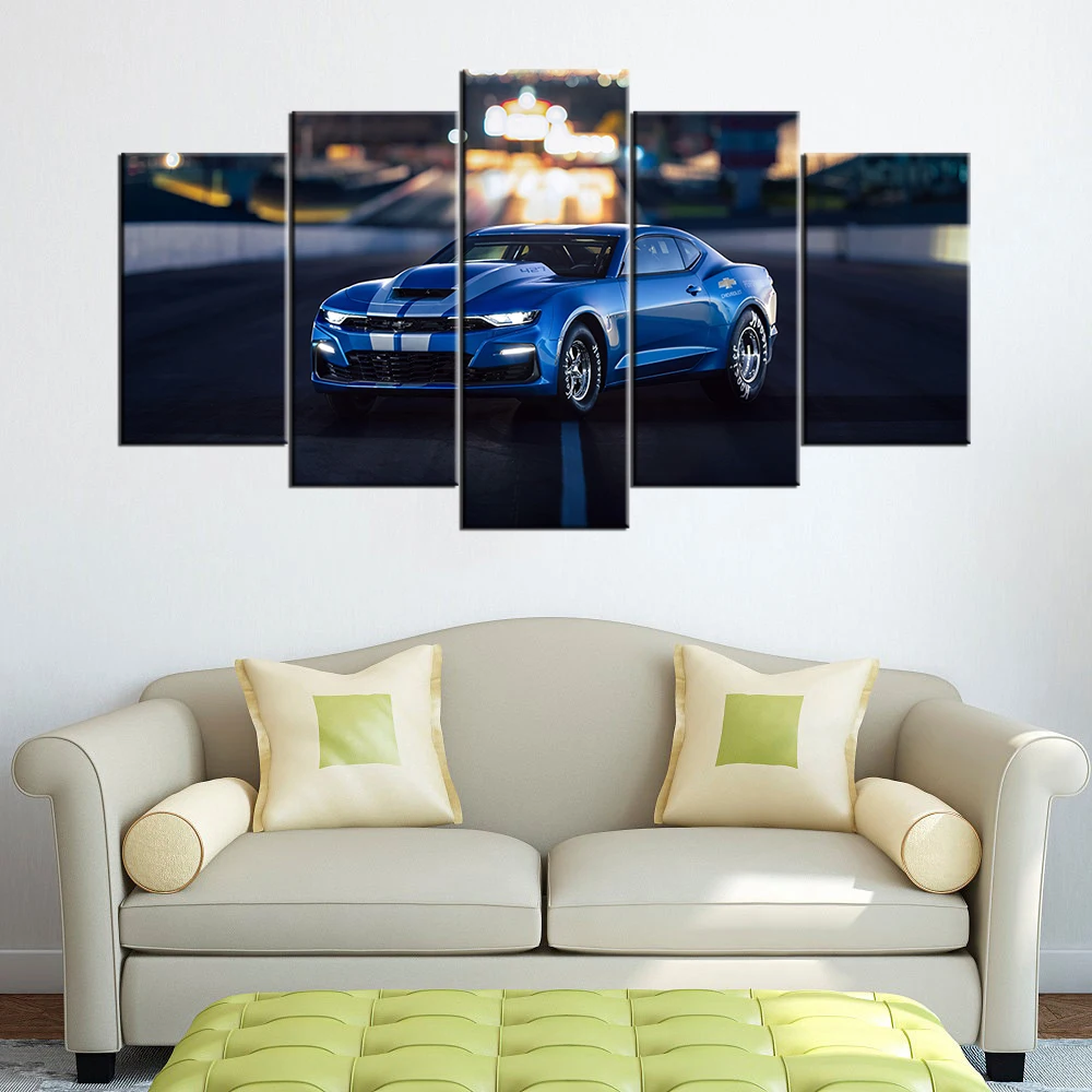 Модульные картины настенные HD принты 5 шт. Chevrolet Camaro Supercar Картина на холсте