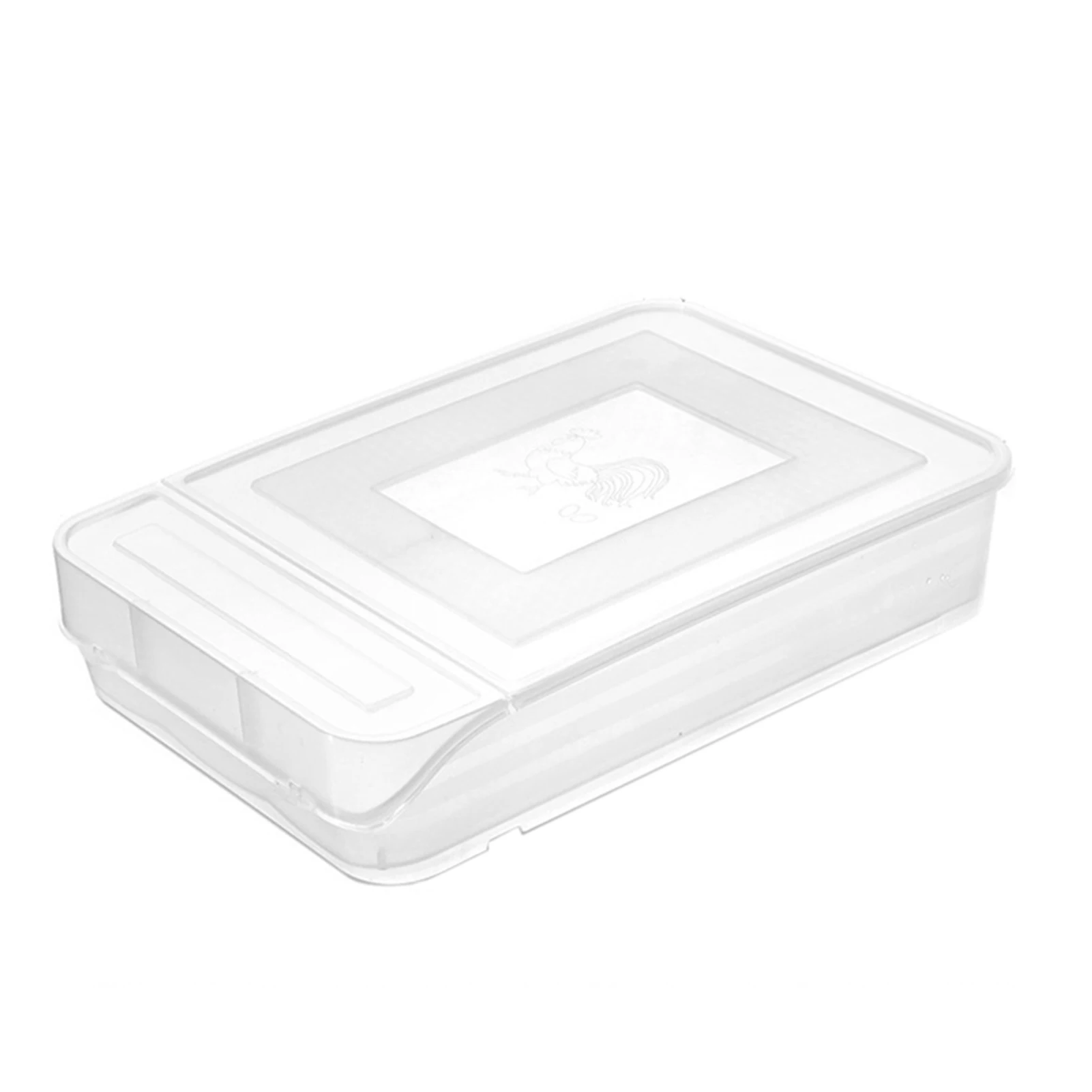 

Egg Holder with Lid Auto Scrolling Down Multifunctional Egg Tray Fridge Food Container Adjustable Slope Design PLDI889