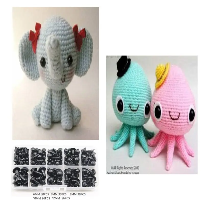 

142 шт., безопасные глаза для кукол, 6-12 мм