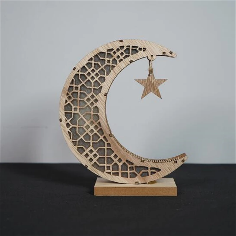 Творческий мусульман в форме полумесяца деревянный ночной Светильник ремесла