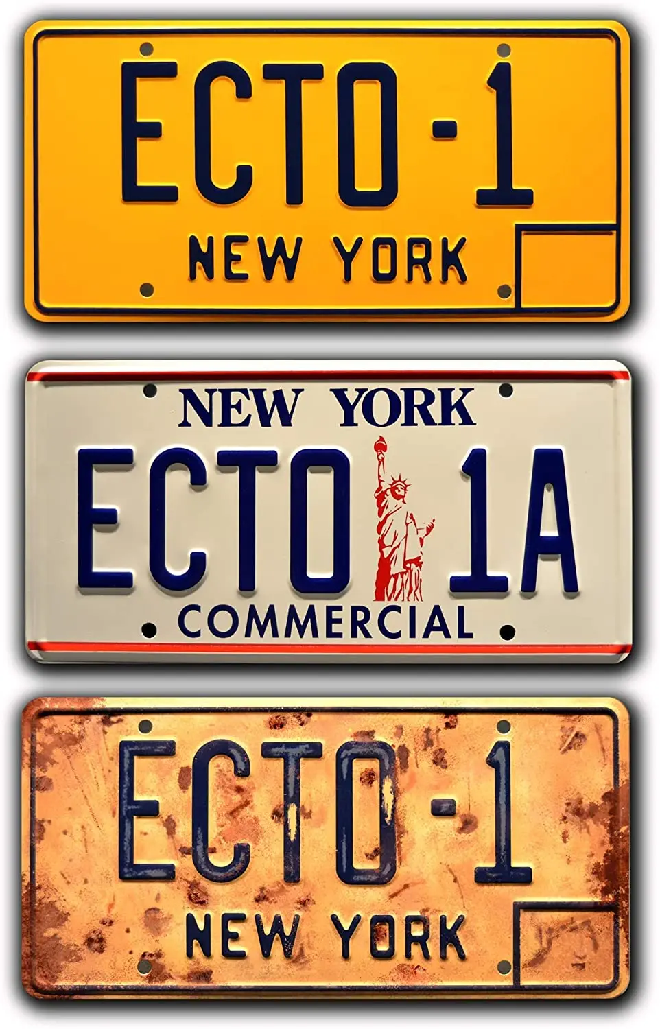 

Ghostbusters Afterlife | ECTO | Metal Stamped License Plate 3 Pack