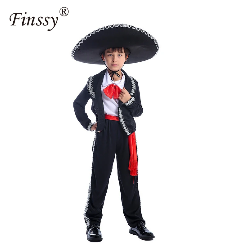 Kids costume Halloween for Chidren Mexican Costume Mariachi Party Set Matador Men`s Cosplay Carnival | Тематическая одежда и