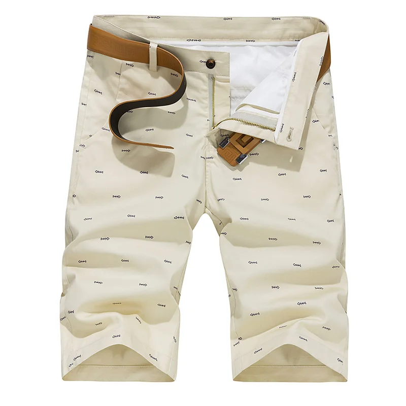 

Summer Men Shorts Quality Cotton Short Pants Fishbone Printing Cosual Formal Shorts Bermuda Masculina Plus Size 28-51 Bermuda