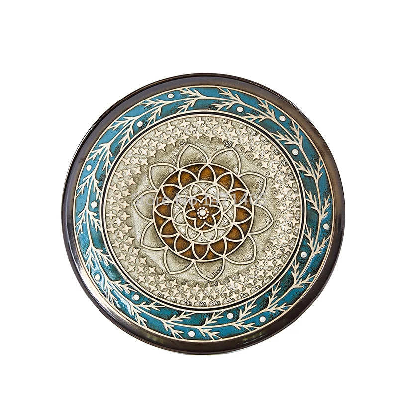

New Creative European Embossed Bowls and Plates Ceramic Tableware American Dishes and Dishes Tableware Household