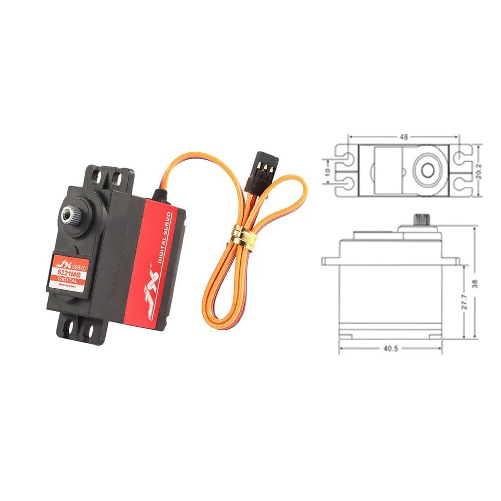 

4 PCS JX PDI-6221MG Metal Gear 4.8V-6V 0.16sec/60 Digital Servo Torque Aluminums Case for 1/10 1/8 RC Car/HHK big Airplane