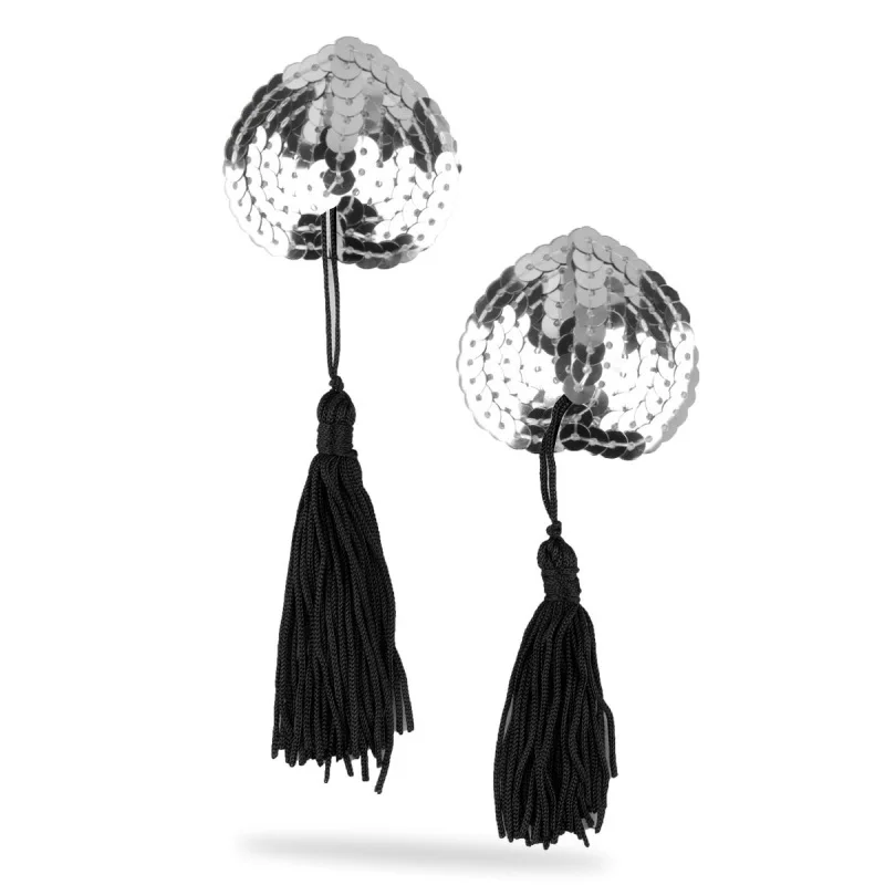 

Hot Sale 2pcs/set 6 colors Women Self Adhesive Sequin Tassel Cover Heart Shape Bra Nipple Cover Pasties Breast Petals