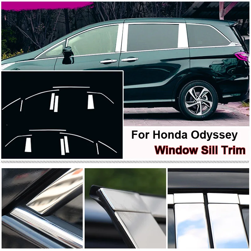 18 шт. для Honda Odyssey 2014 2016 нержавеющая сталь Хром Подоконник ремень отделка окна