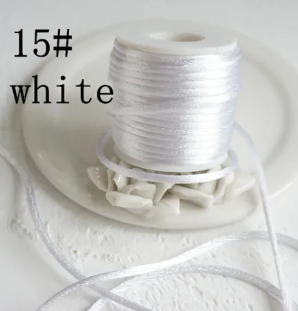 Col.No.15(white) 2 мм х 10 м/рулон MOQ 8 рулонов =(USD11.04) сильный плетеный макраме Шелковый Атласный нейлоновый шнур веревочка DIY Изготовление бисер нить проволока 2 мм - Цвет: Col.No.15(white)