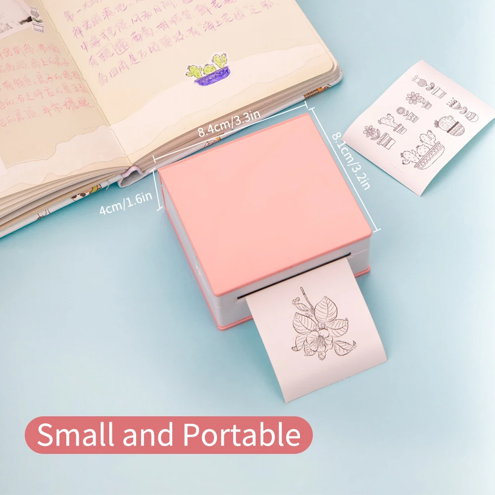 Aibecy Mini Portable Thermal Printer BT Wireless Pocket 203dpi 53mm Paper Width Multiple Langulage Print Use with APP | Компьютеры и