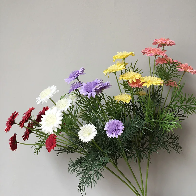 Искусственная ромашка Василек космос с цветочным рисунком вечерние дома