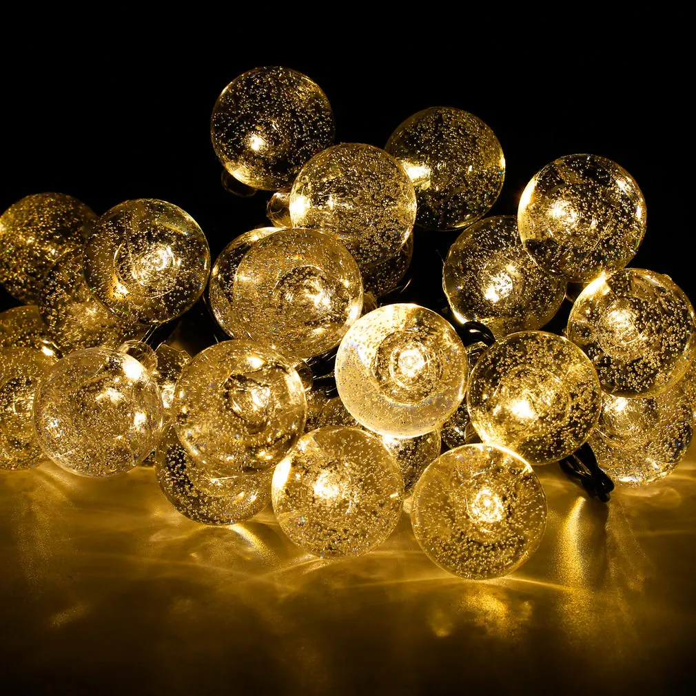 Солнечные гирлянды на открытом воздухе глобальной огни 30 светодиодов пузыри