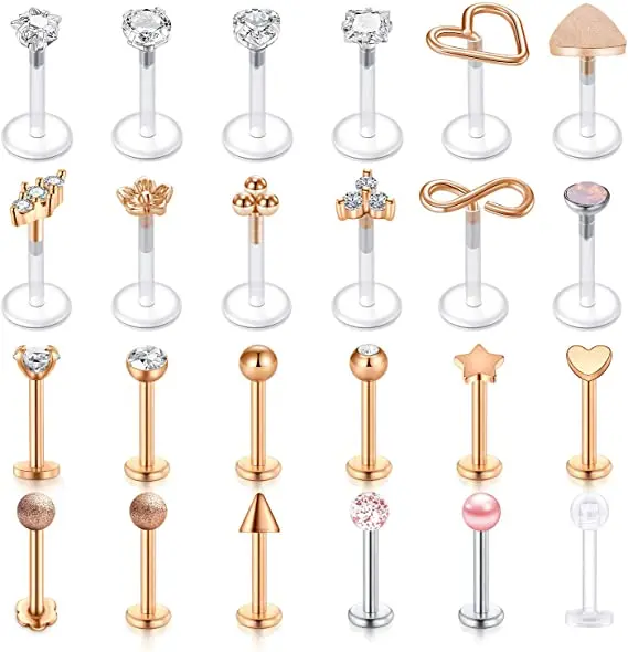 Прозрачные Лабрет губы пластиковые шпильки серьги на Козелок хрящевая спираль