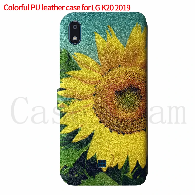 Цветной чехол из искусственной кожи для LG K20 2019 кожаный с магнитом откидной