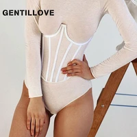 gentillove women summer sexy waist trainer corset underbust belt shapers body slim mesh mercerized fabric street cleavage tops