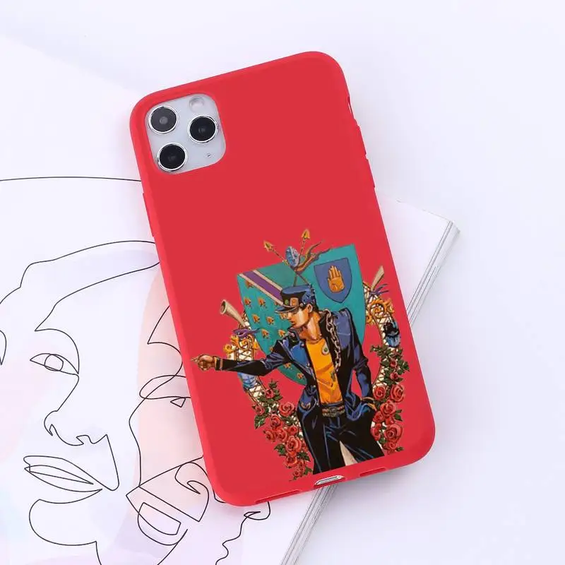 

Anime JoJo Killer Queen Phone Case Red Candy Color for iPhone 6 7 8 11 12 s mini pro X XS XR MAX Plus