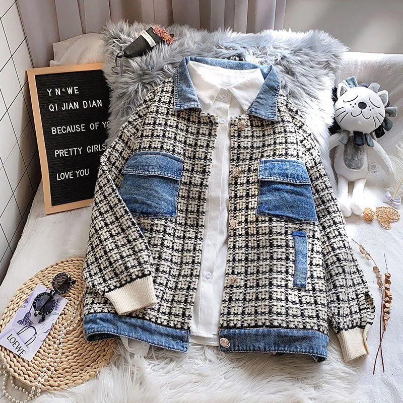 

H.SA 2021 Women Winter Cardigans Elegant Sweater Knit Ponchoes Jeans Patchwork Casual Long Sweater Coat Oversized Sweter Mujer