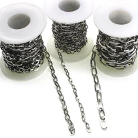 never fade stainless steel chain flat oval link bulk chains diy wallet chain jewelry necklace making handmade accessories