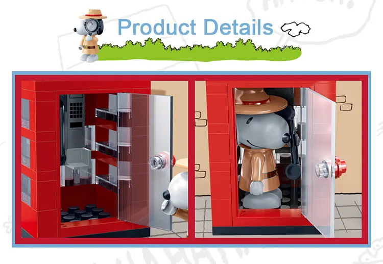 BanBao Горячие IP Snoopy арахис дом техника город Playmobil Juguetes пластиковые строительные блоки, игрушки развивающие модели DIY Кирпичи
