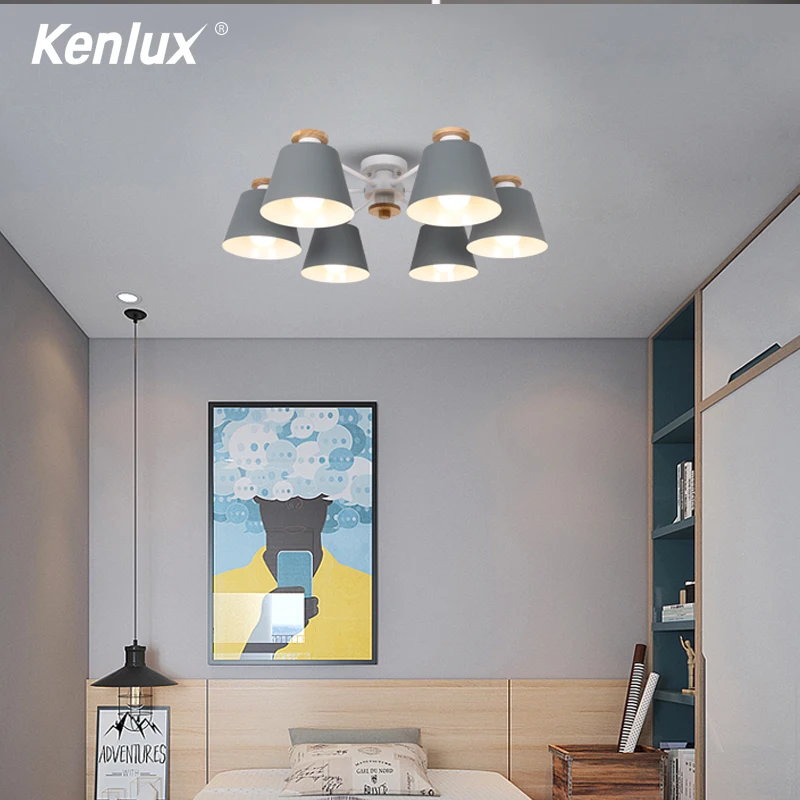 Современная Минималистичная люстра в скандинавском стиле из массива дерева с 3/6/8