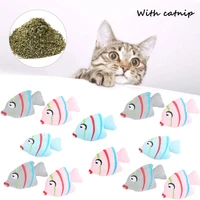 cotton cat catnip toys fish shaped pet products soft cat plush toy for kitten cute cat pillow cat toys interactive dropshipping