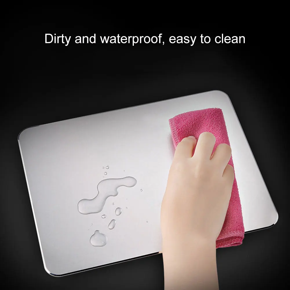 

Metal Aluminum Mouse pad Mat Hard Smooth Magic Thin Mousead Double Side Waterproof Fast and Accurate Control for Office Home