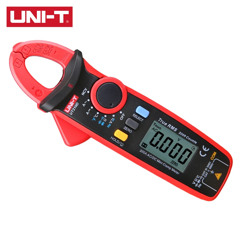 Мини зажим UNI T UT210D Бесконтактный мультиметр с функцией True RMS напряжение