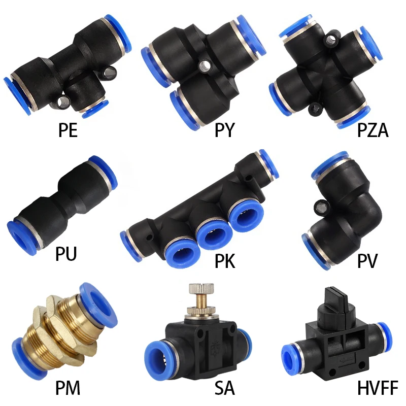 

Pneumatic Fitting Tube Connector Fittings Air Quick Water Pipe Push In Hose Quick Couping 4mm 6mm 8mm 10mm 12mm PU PY PE PZA PV