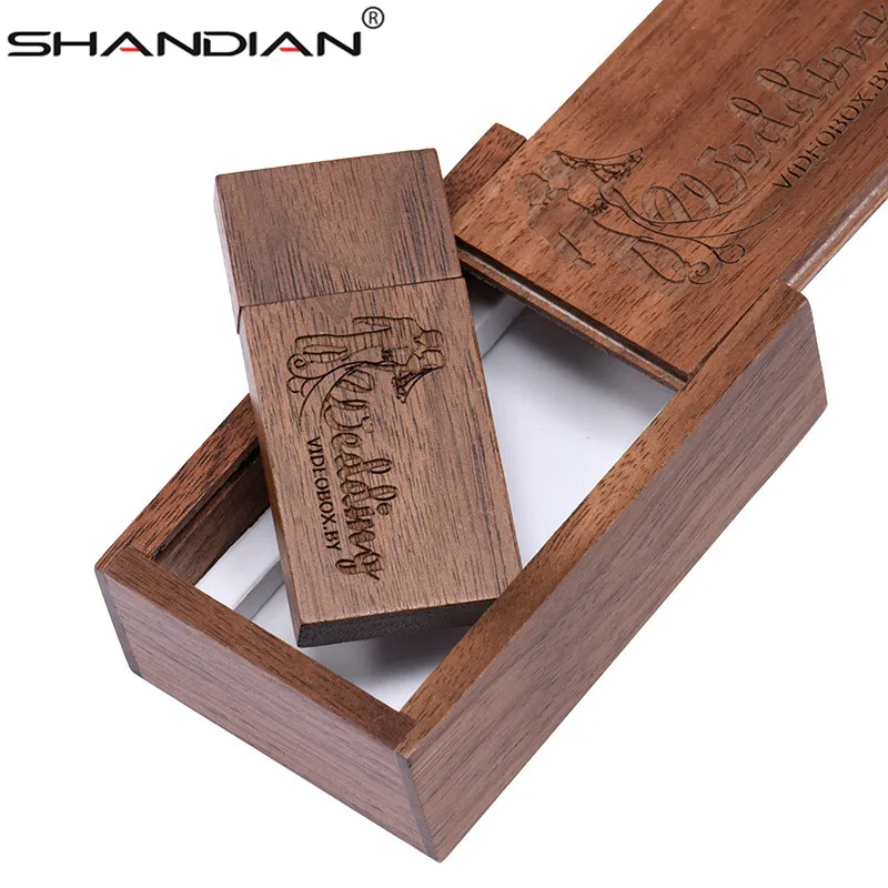 SHANDIAN USB 2 0 Деревянный Маленький Квадратный Блок + коробка флэш накопитель 64 ГБ 32 16 4