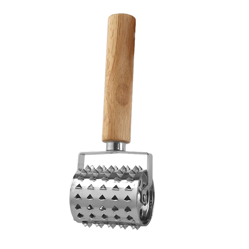 Машина для скручивания мяса Tenderizer с деревянной ручкой 304 нержавеющая сталь стейк