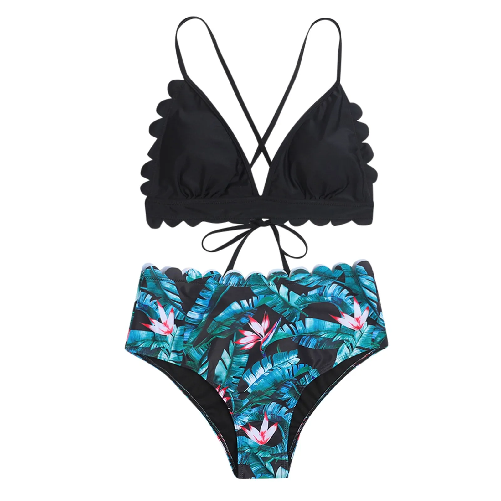 

Women Bikini Sexy Flower Print Monokini Bikini Push Up Women'S Bathing Suits Swimwear 2 Piece Set Women Biquinis Feminino 2021